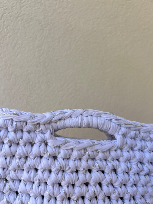 Bianco e argento - borsetta a mano