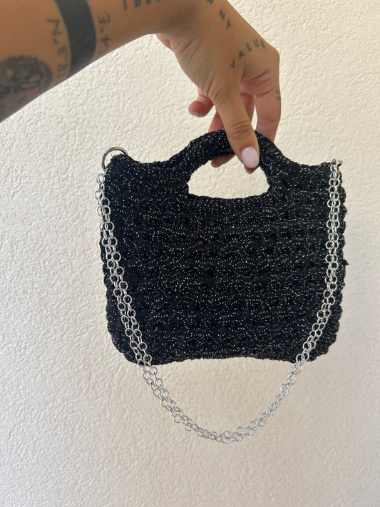 Borsetta a mano / spalla - lurex argento