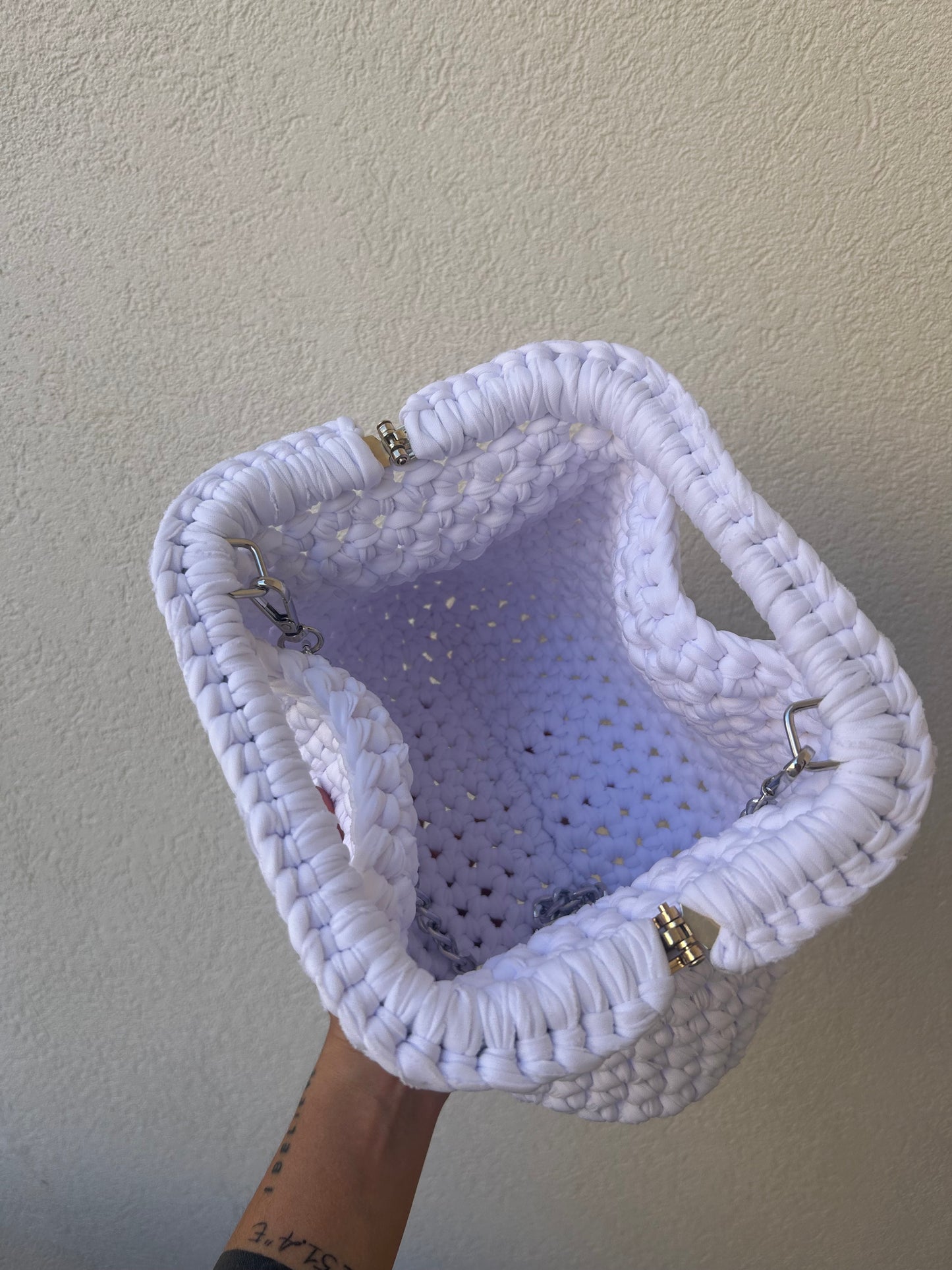 Bianco - clutch bag versione big con tracolla