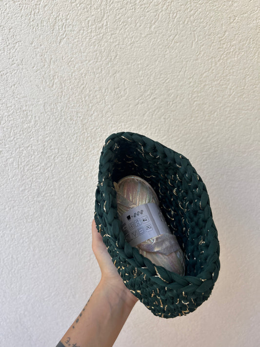 Verde foresta e oro - borsetta a mano