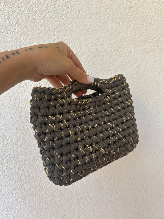 Verde militare e oro - borsetta a mano