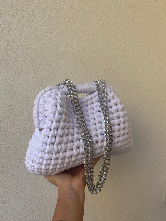 Bianco - clutch bag versione big con tracolla