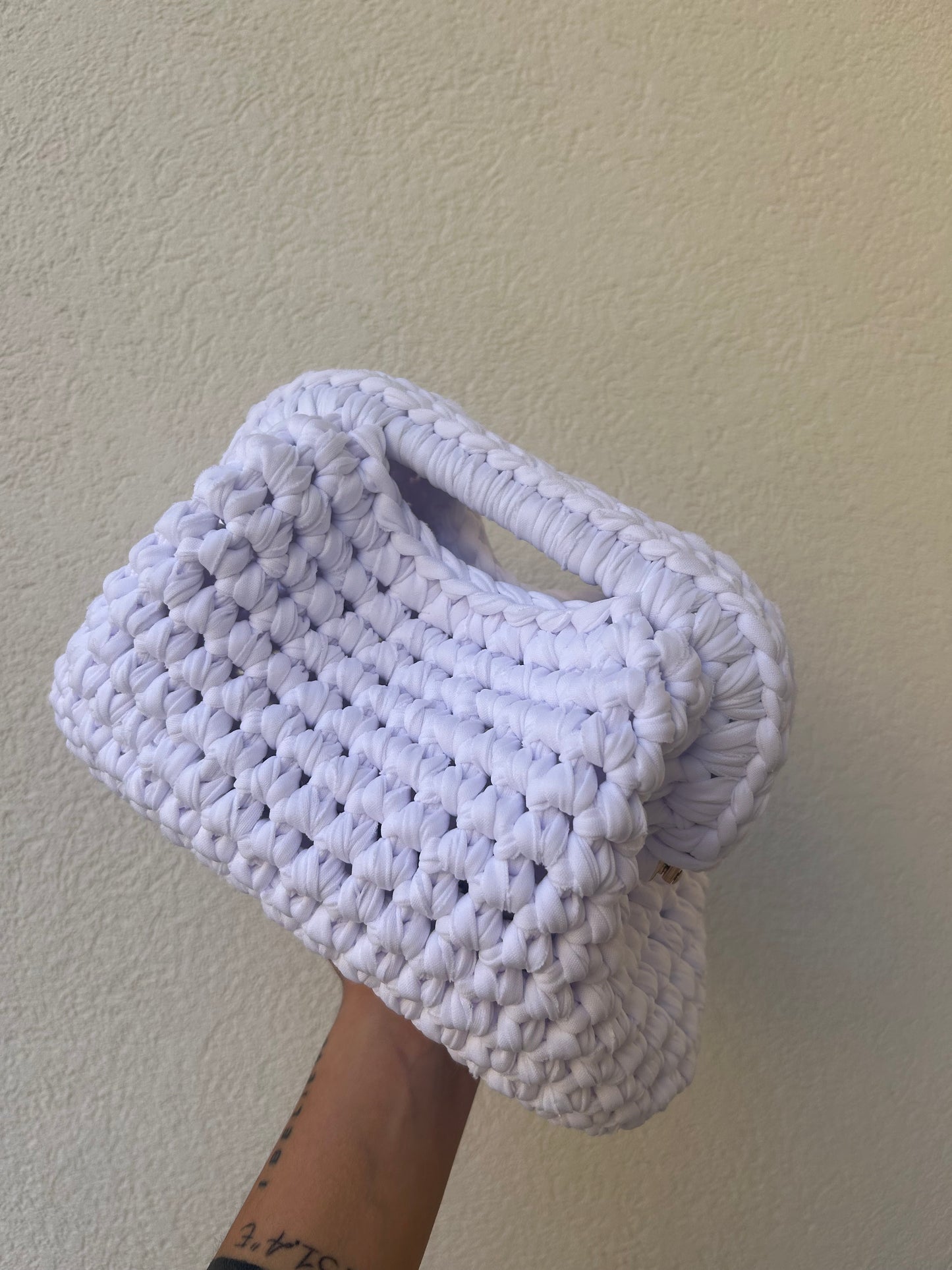 Bianco - clutch bag versione big con tracolla
