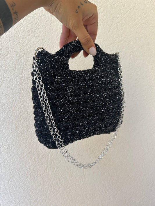 Borsetta a mano / spalla - lurex argento